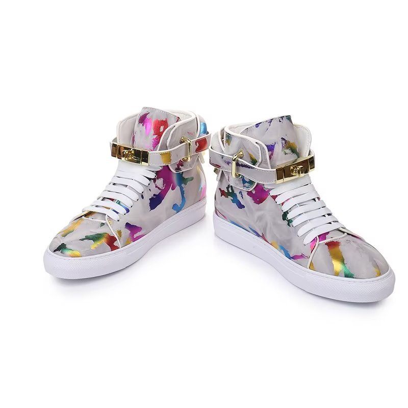 Muške Tenisice Graffiti Elite Goveđa Koža High Top Kicks - Više Boja