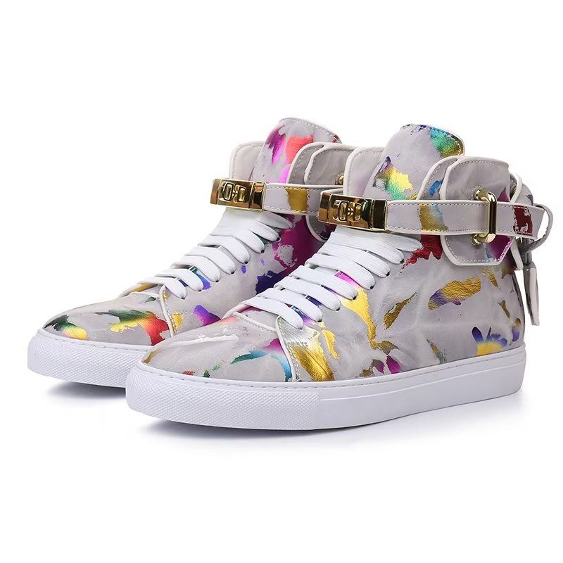 Muške Tenisice Graffiti Elite Goveđa Koža High Top Kicks - Više Boja