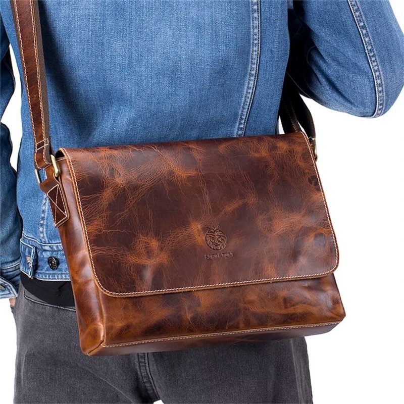 Muške Torbe Na Rame Aristocrat Urban Leather Portfolio - Smeđa