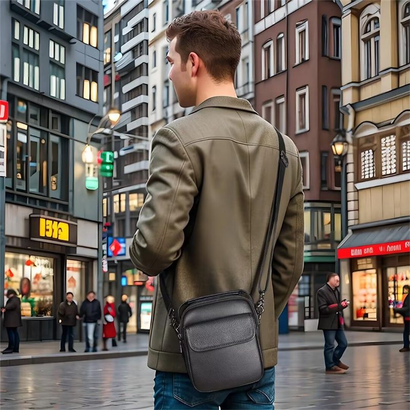 Muške Torbe Na Rame Arisztokrata Appeal Leather Bag - Crno