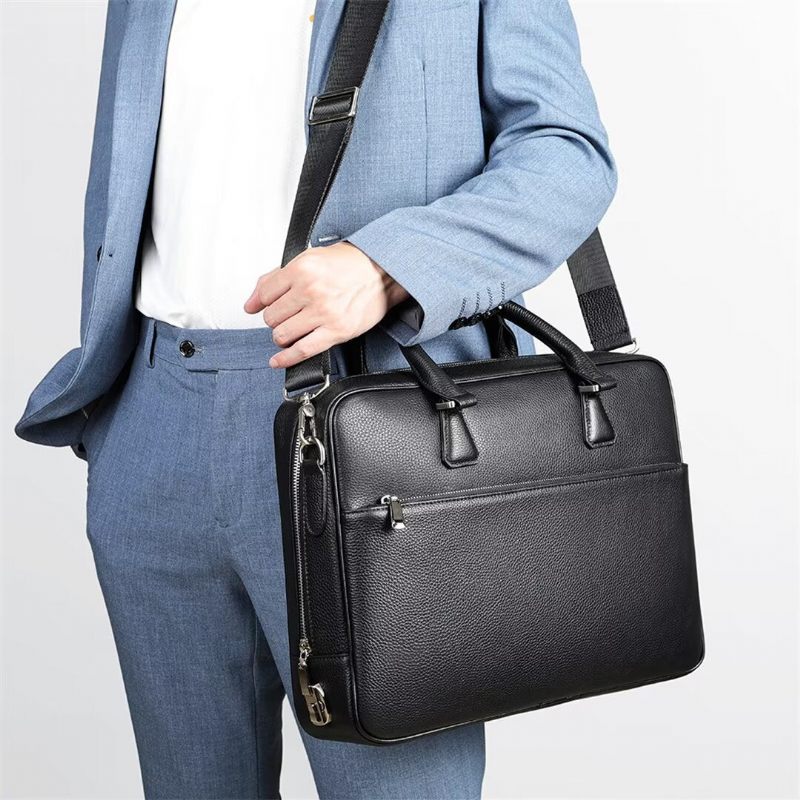 Muške Torbe Na Rame Executive Elite Leather Bag - Crno