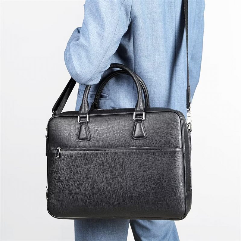 Muške Torbe Na Rame Executive Elite Leather Bag - Crno