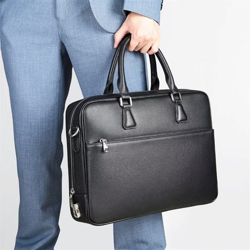 Muške Torbe Na Rame Executive Elite Leather Bag - Crno