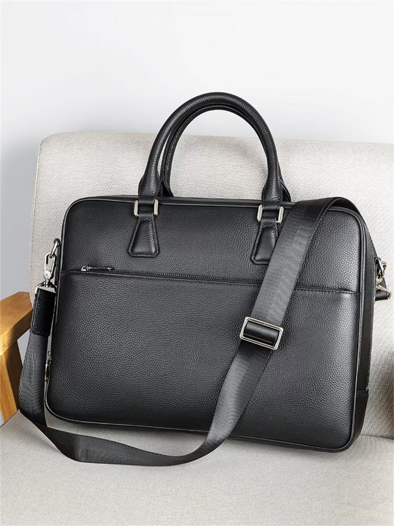 Muške Torbe Na Rame Executive Elite Leather Bag - Crno