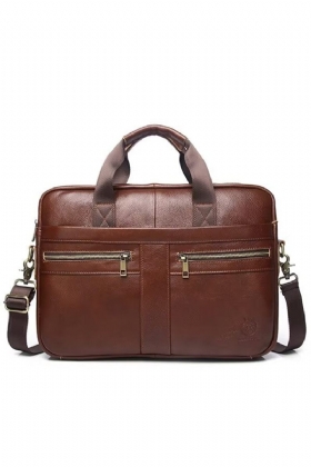 Muške Torbe Na Rame Executive Square Leather Satchel