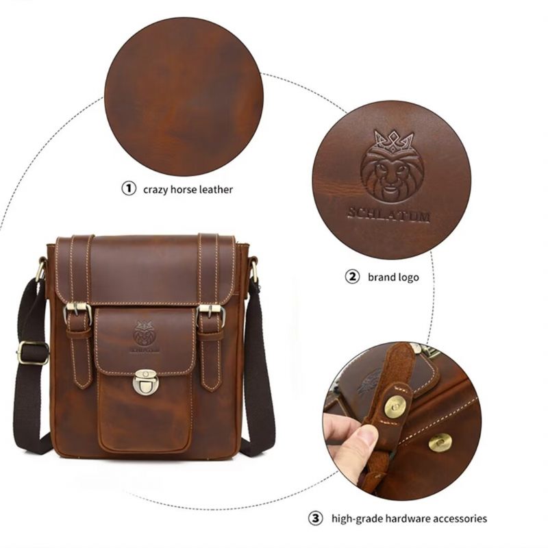 Muške Torbe Na Rame Imperial Leather Day Bag - Kava