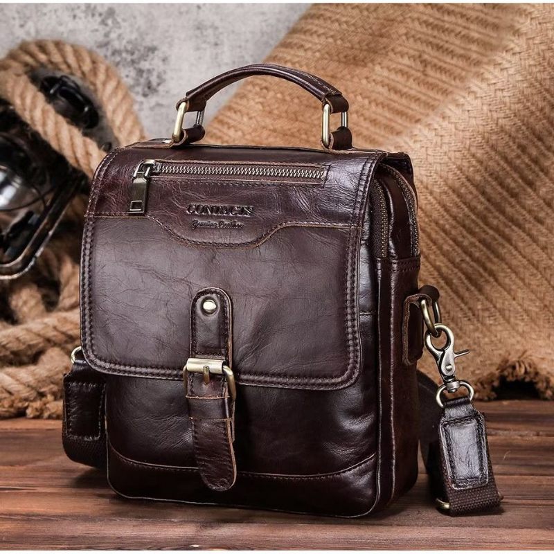 Muške Torbe Na Rame Luksuzna Torba Preko Ramena Crazy Horse Rugged Collection - Kava