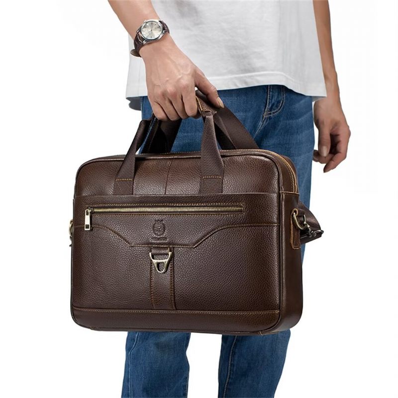 Muške Torbe Na Rame Metropolitan Prestige Leather Bag - Smeđa