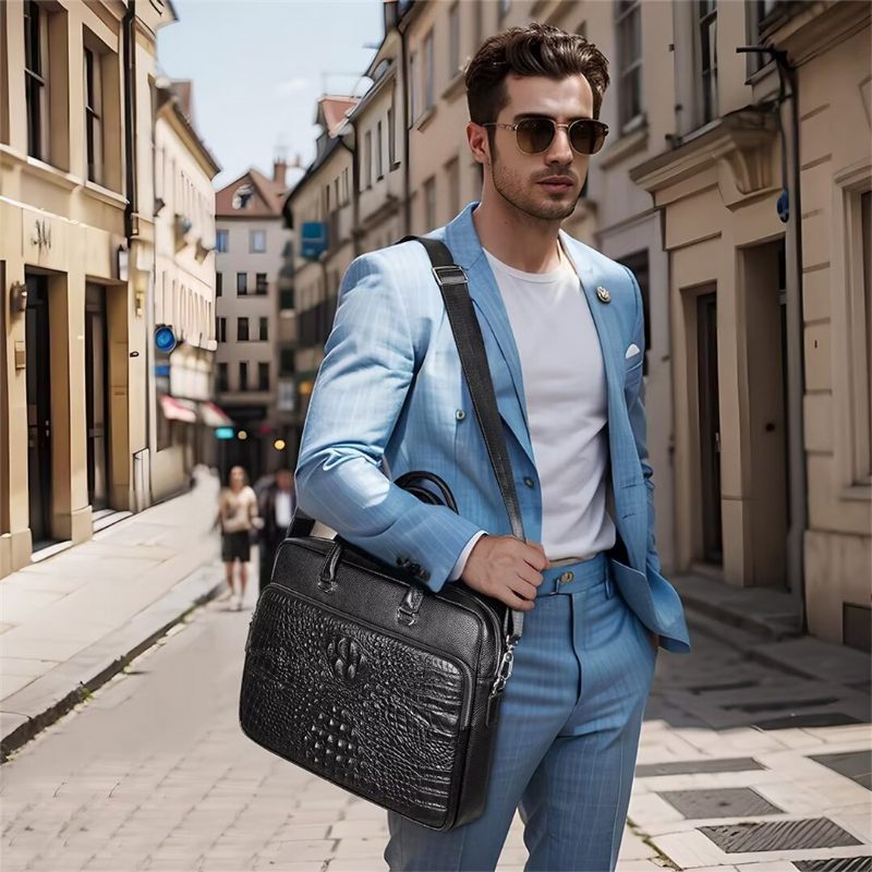 Muške Torbe Na Rame Pinnacle Prestige Alligator Tote - Crno