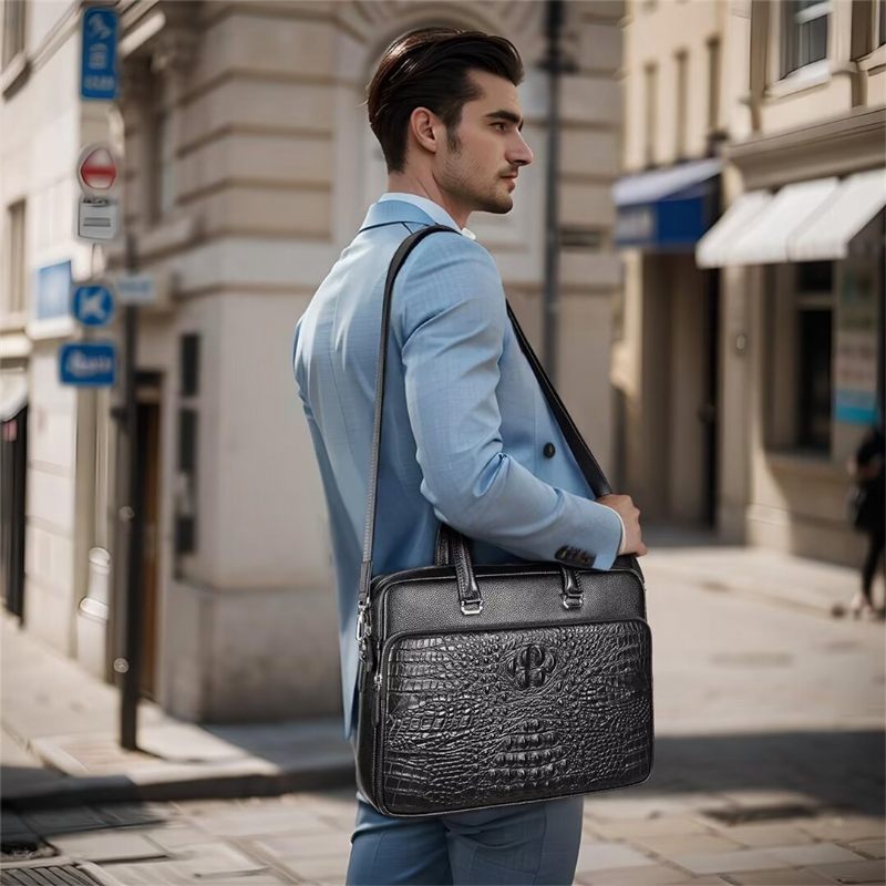 Muške Torbe Na Rame Pinnacle Prestige Alligator Tote - Crno