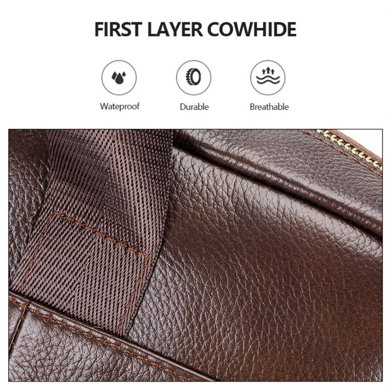 Muške Torbe Na Rame Regal Square Leather Portfolio - Crveno Smeđa