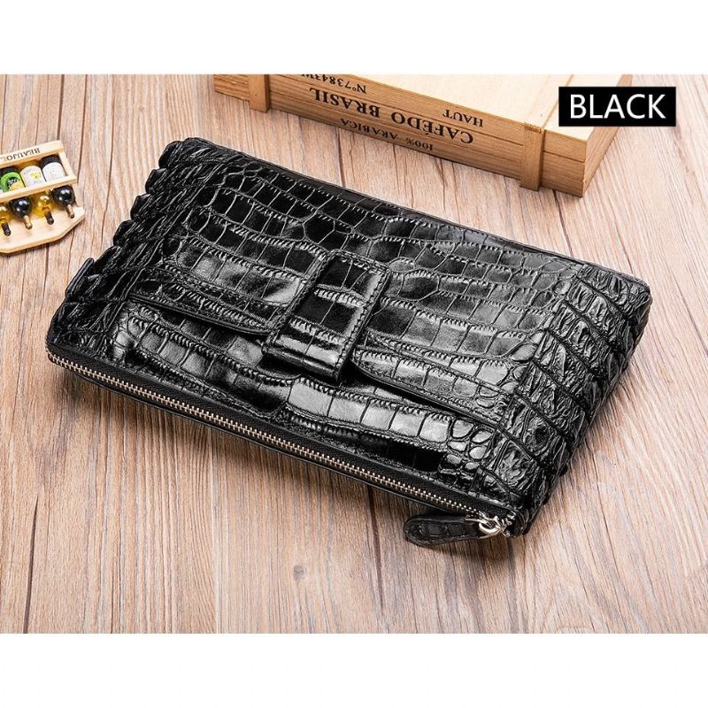 Muški Novčanici Vintage Kožni Clutch Novčanik - Crna