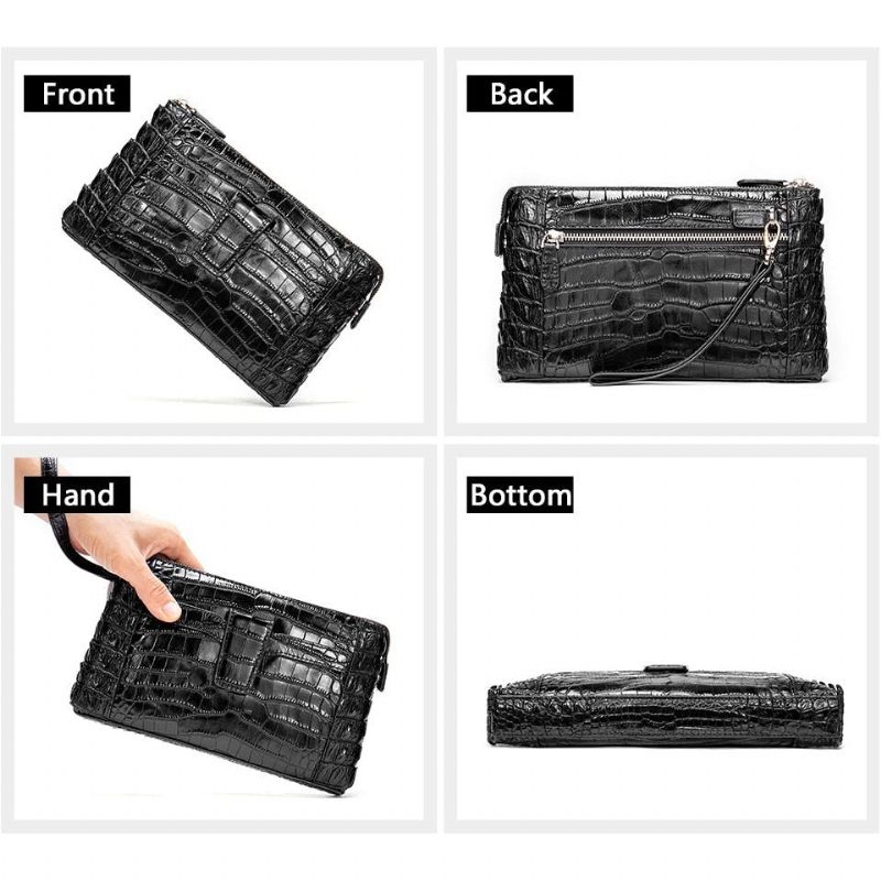 Muški Novčanici Vintage Kožni Clutch Novčanik - Crna