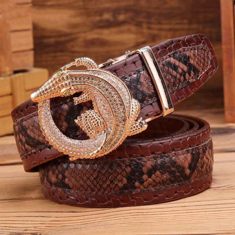 Muški Remeni Luxury Serpent Automatic Belt - Smeđa