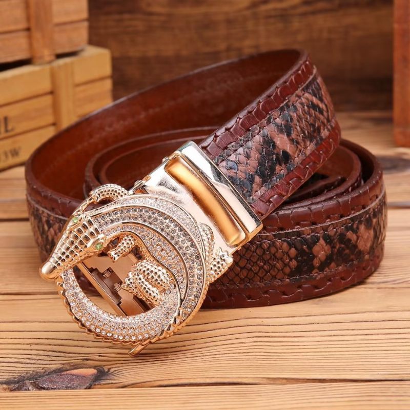 Muški Remeni Luxury Serpent Automatic Belt - Smeđa