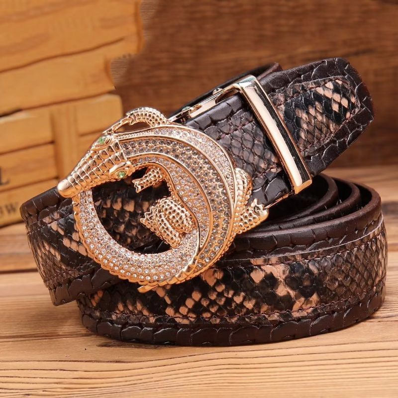 Muški Remeni Luxury Serpent Automatic Belt - Kava