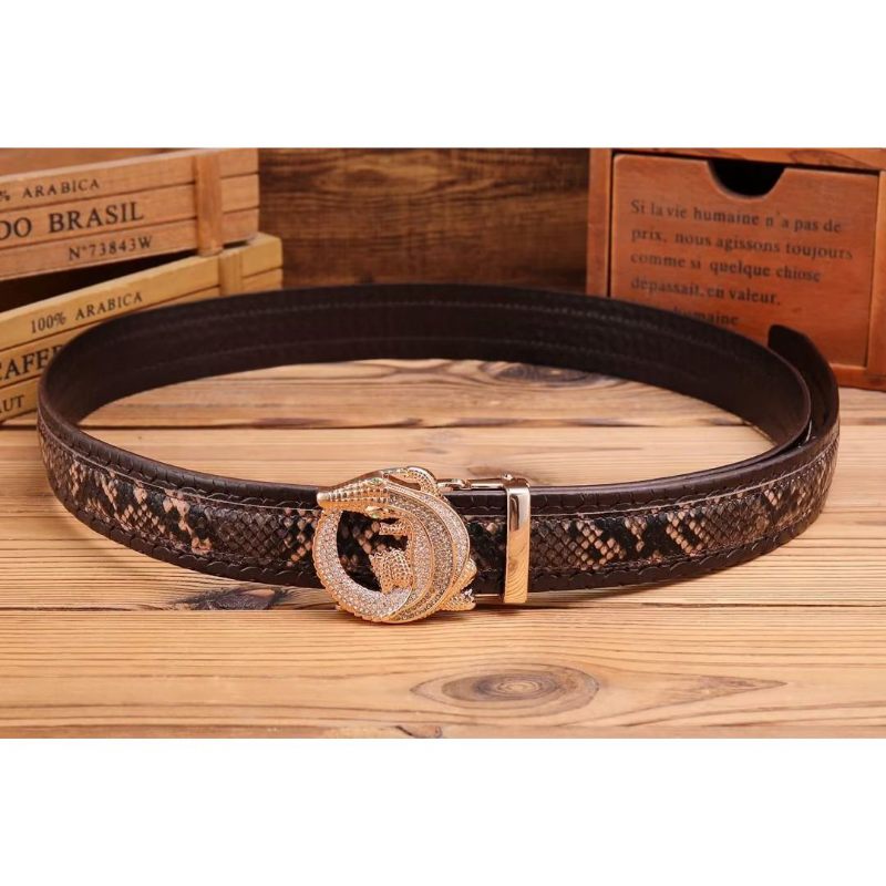 Muški Remeni Luxury Serpent Automatic Belt - Kava