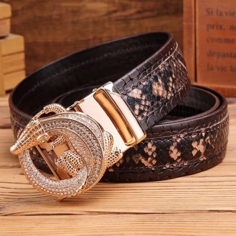 Muški Remeni Luxury Serpent Automatic Belt - Kava